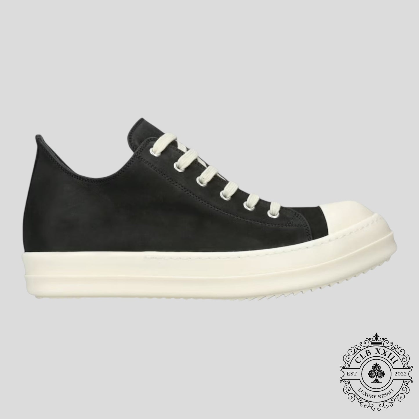 Rick Owens Classic Low in Black Nubuck