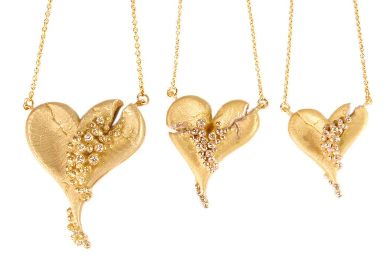 Hearts-Lucky Break Necklace-Small-18K Gold with Diamonds-4