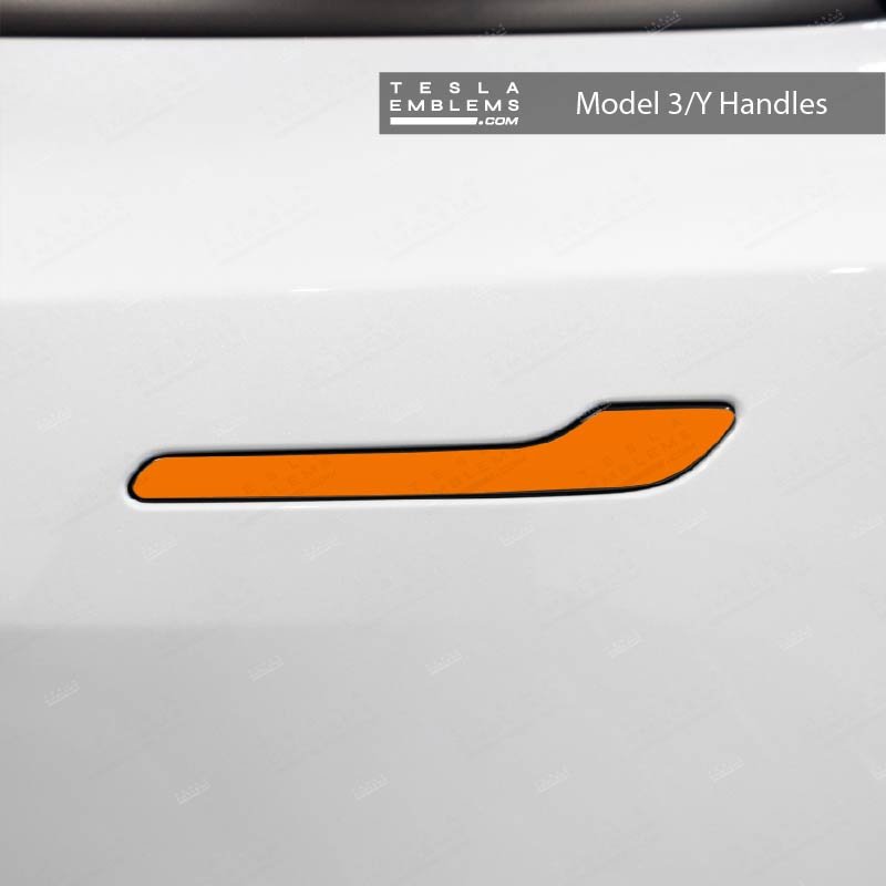 3M Gloss Deep Orange Tesla Door Handle Decals (4pcs)