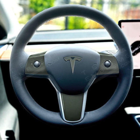 3M Matte Military Green Tesla Steering Wheel Wrap | MY 2019-'25