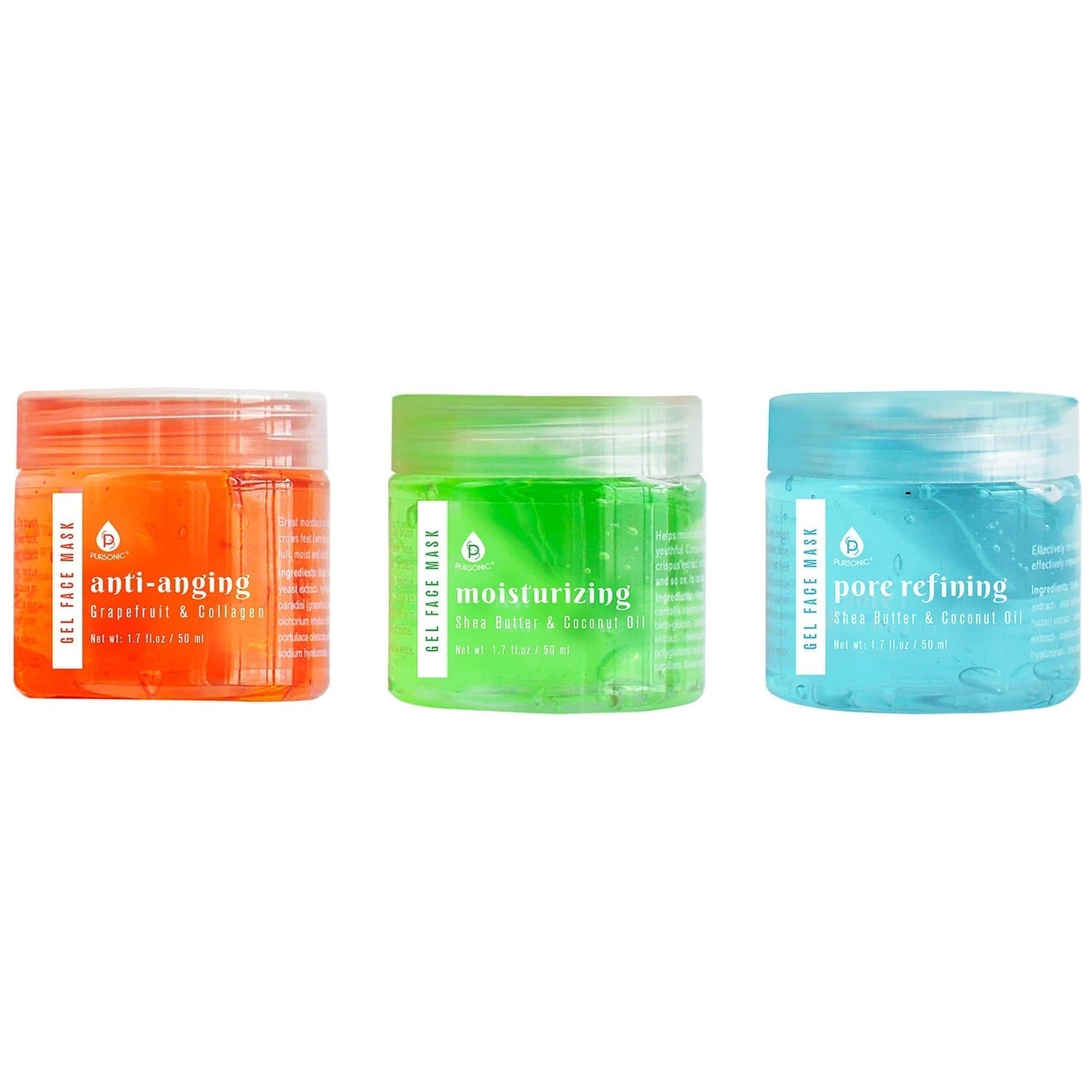3 Pack Facial Therapy Gel Face Mask With Mask Applicator-2