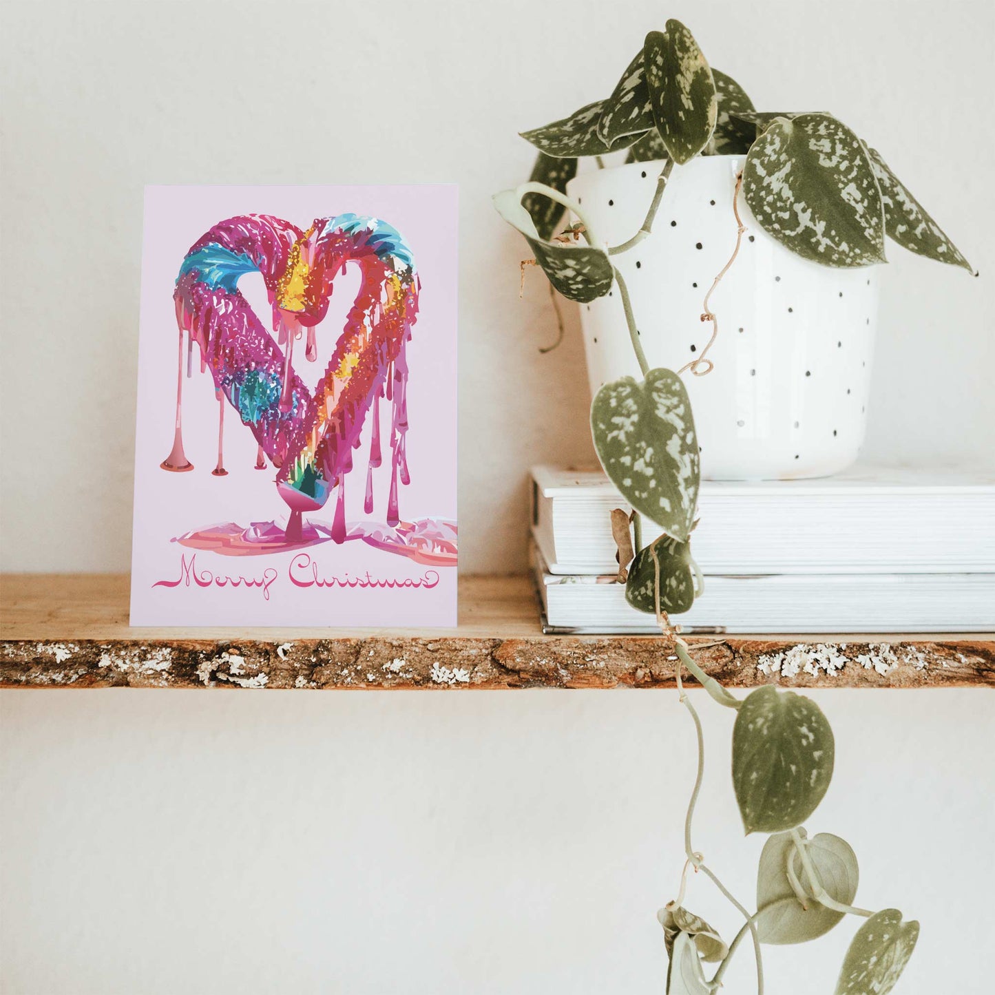 Candy Cane Heart Christmas Cards, Set of 24