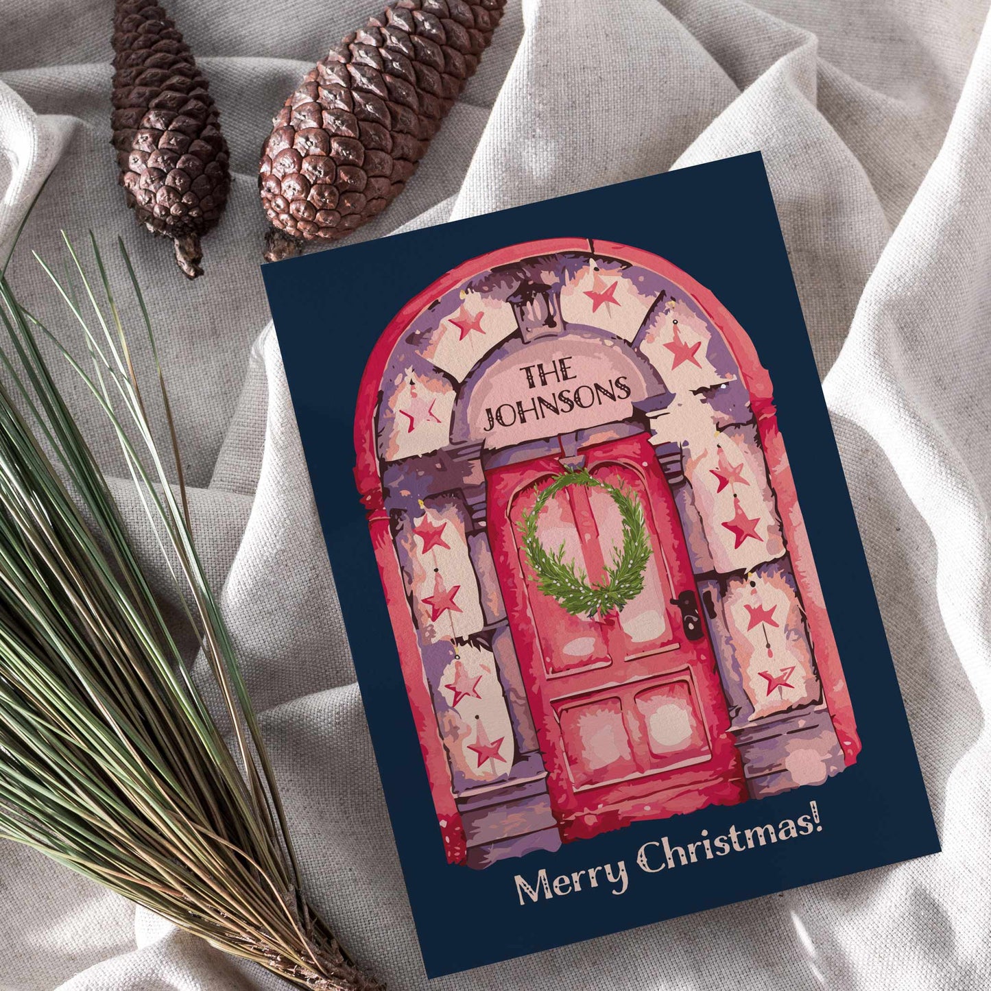 Personalized Classic Christmas Cards, Set of 24