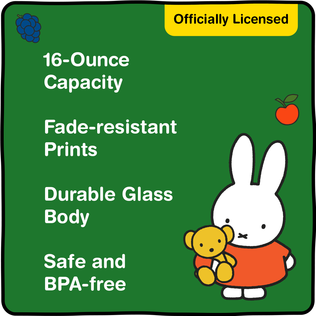 Miffy Strawberry Drinking Glasses - 16 oz