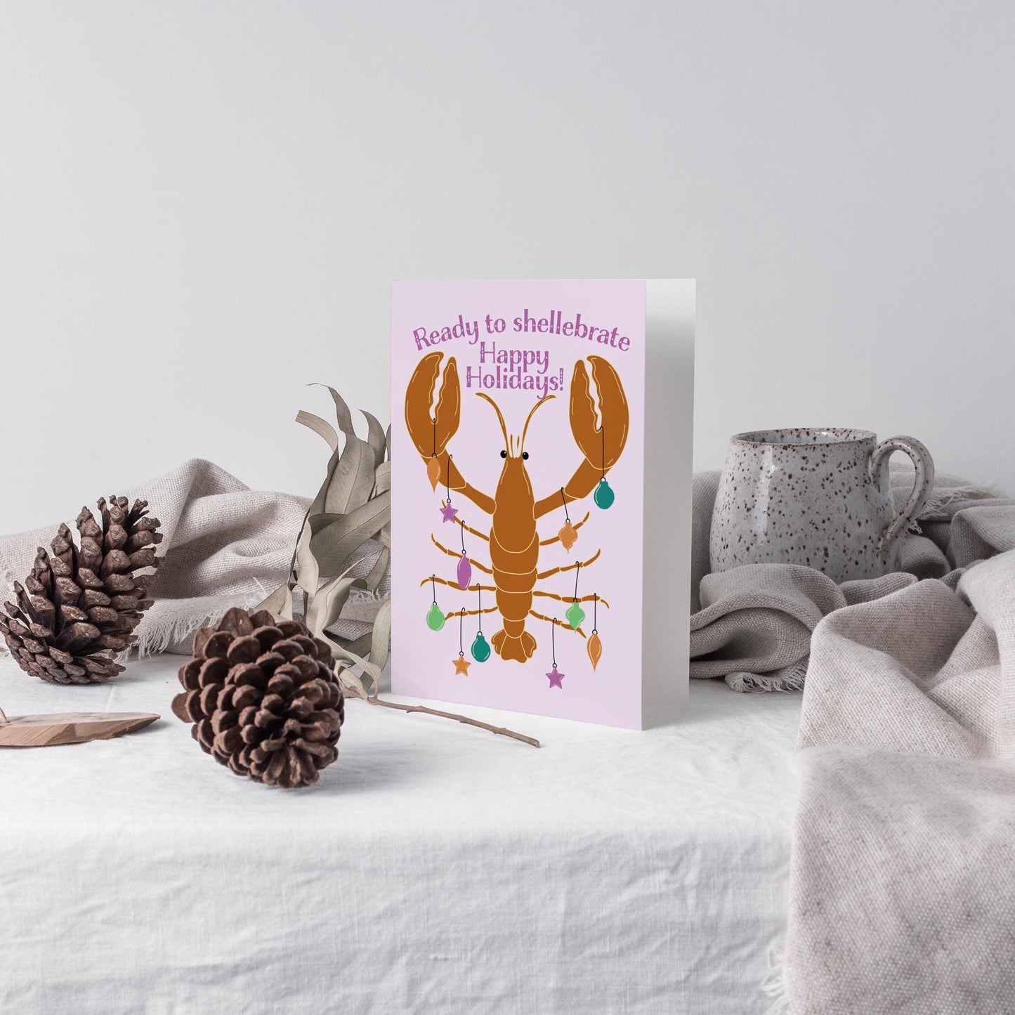 Lobster and Octopus Christmas Greeting Cards, Set of 24
