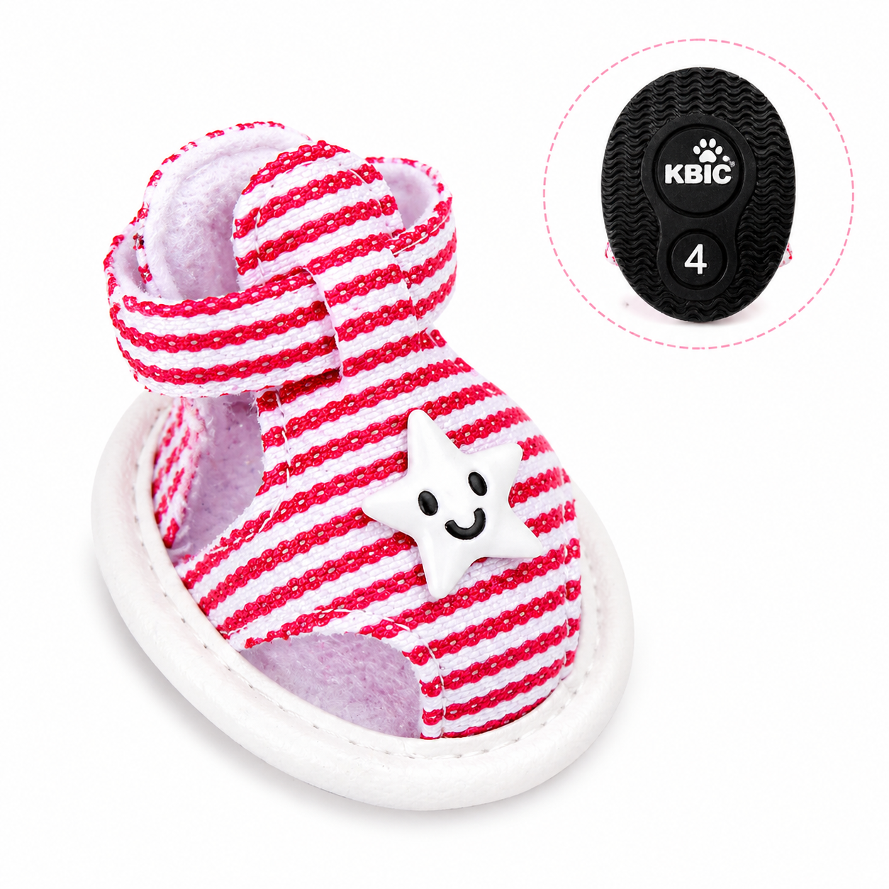 Striped Summer Dog Sandals with Cute Star Design Shoes