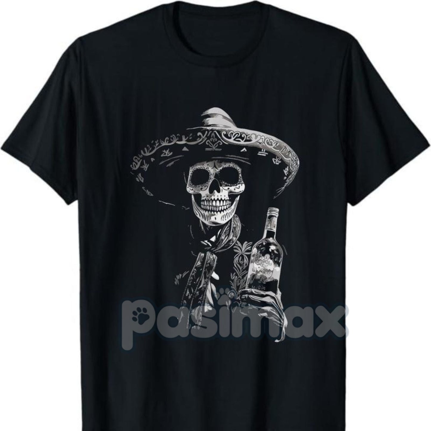 Vintage Skeleton Tequila T-Shirt - Dia De Los Muertos Apparel, Day of the Dead Mexican Skull Tee