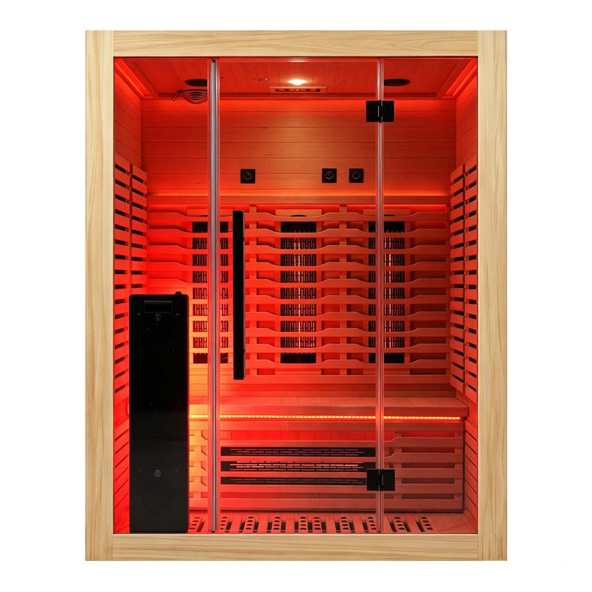 Blisspod | Venetian | Full Spectrum Indoor Premium Canadian Hemlock Ultra Low EMF Sauna | 11 Heaters | Chromotherapy & Reflexology | 3 Person
