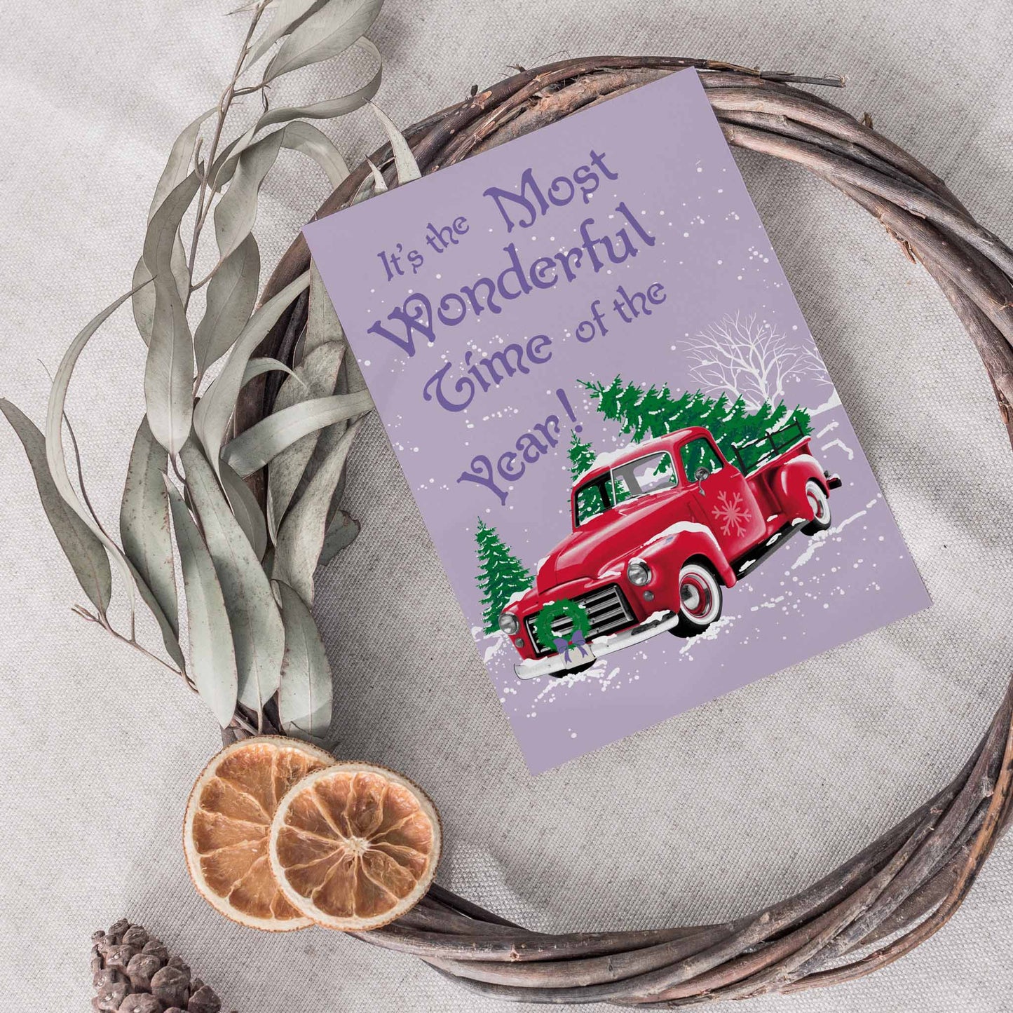 Vintage Truck Christmas Greeting Cards, Set of 24