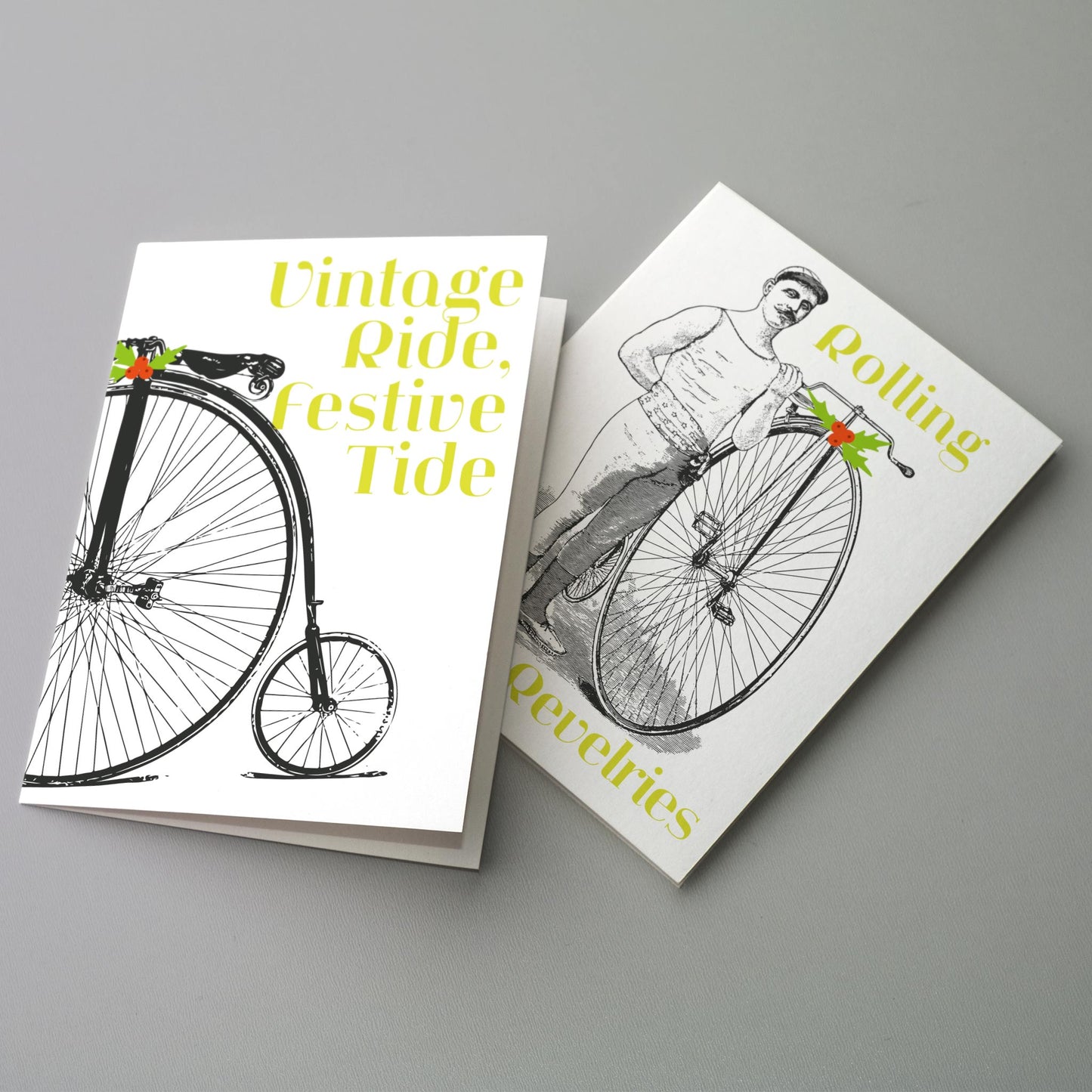 Nostalgic Bicycle Christmas Greeting Cards, Set of 24