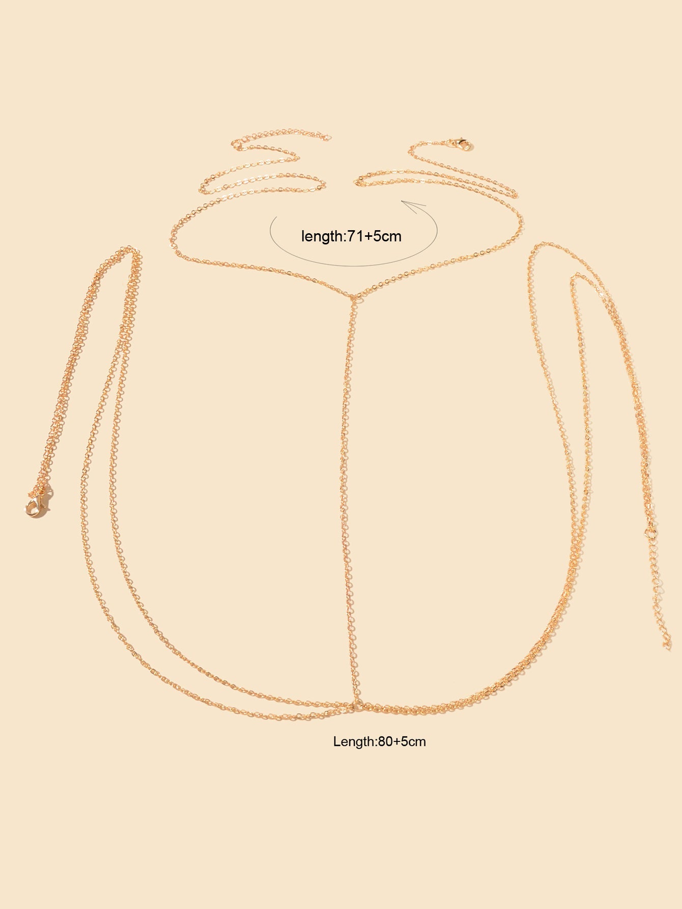 Sexy Layered Body Chain Gold Body Belly Chain Beach Party Body Jewelry for Women-1