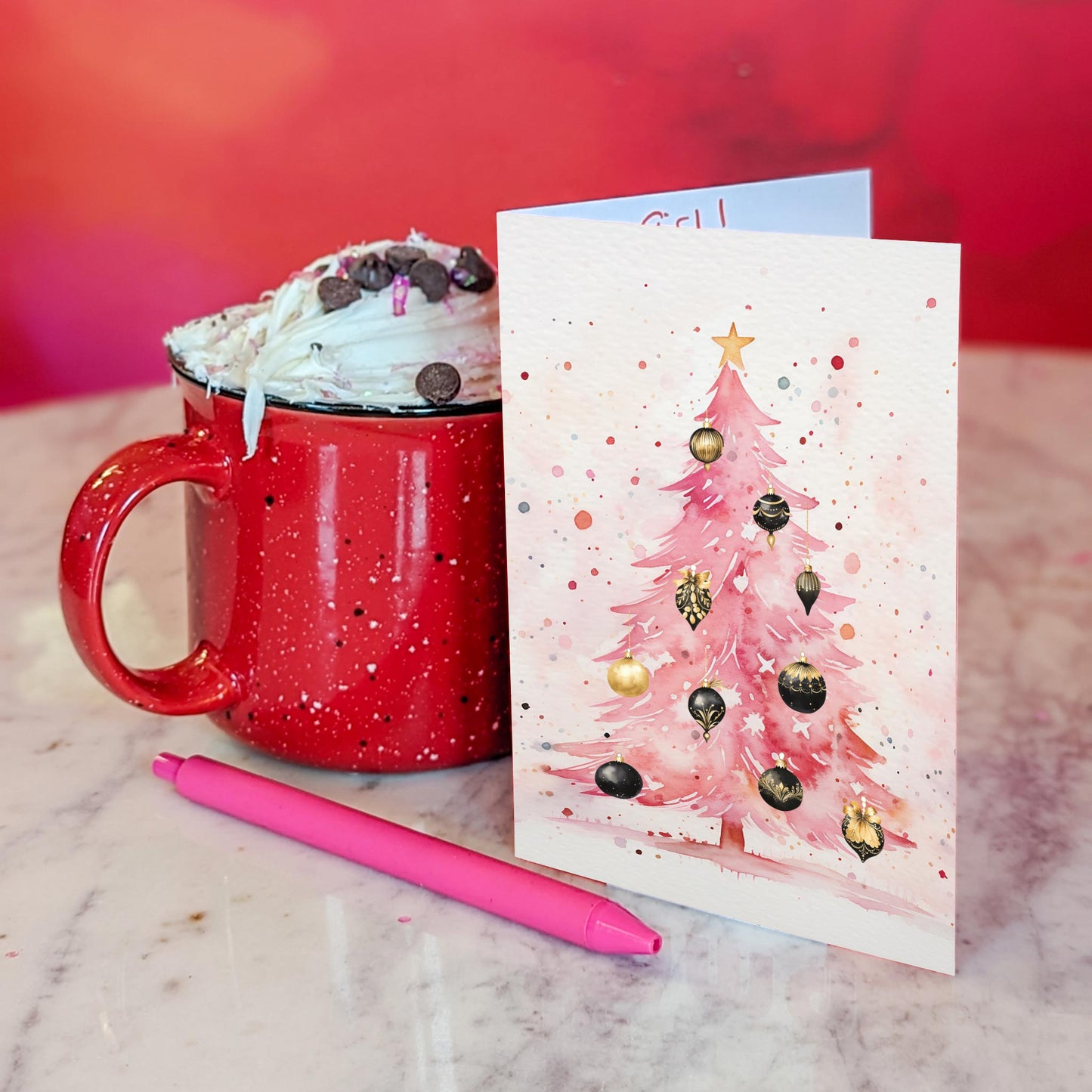 Christmas Tree Greeting Cards, Set of 24