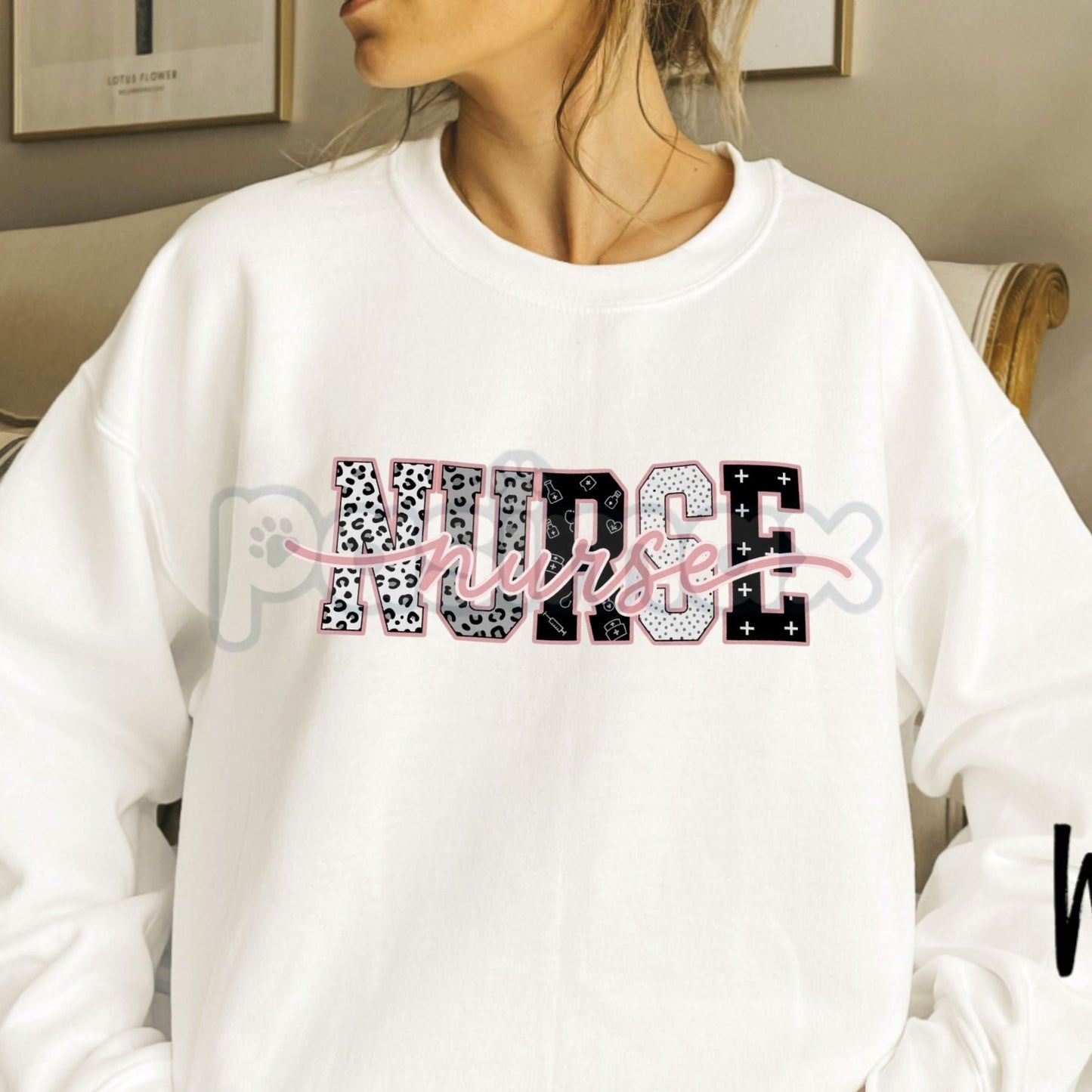 Leopard Print Nurse Sweatshirt | Trendy Medical Icon Nursing Crewneck | Aesthetic Stethoscope Graphic Pullover | Fierce RN LPN NP Jumper | Wild About Nursing Shirt | Modern Healthcare Professional Top