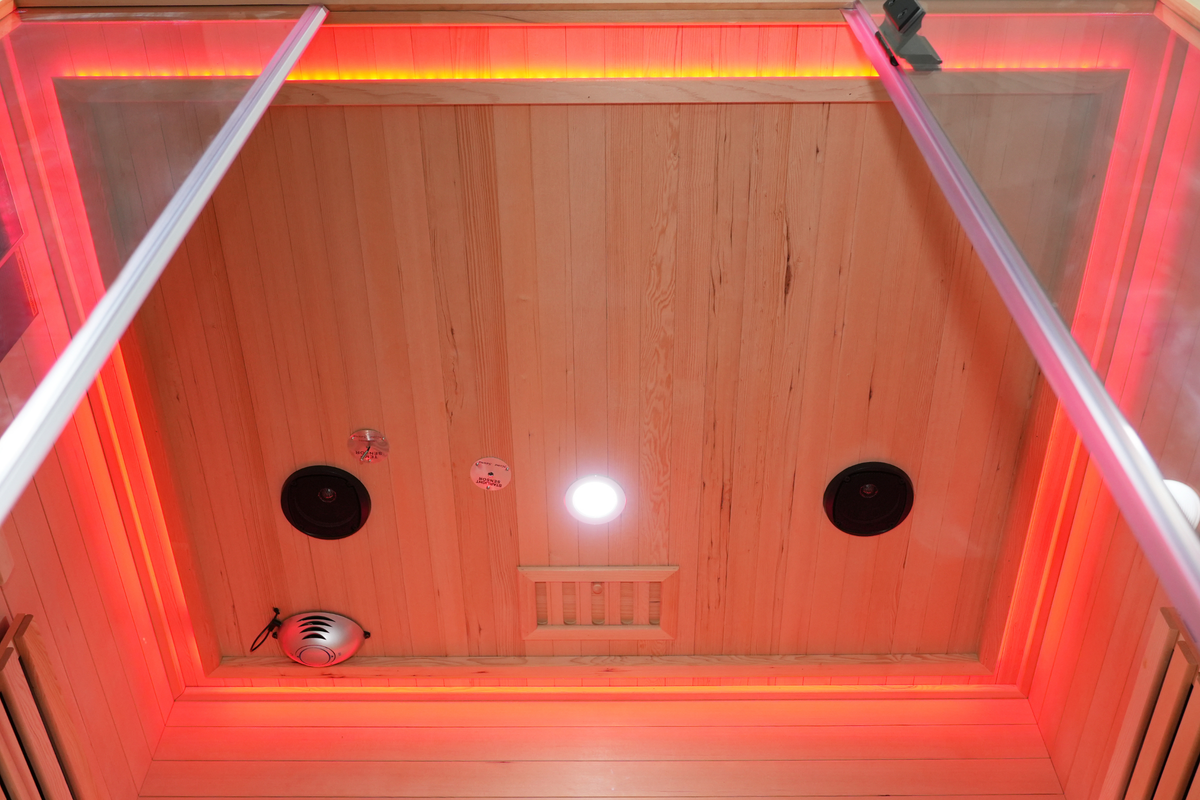Blisspod | Venetian | Full Spectrum Indoor Premium Canadian Hemlock Ultra Low EMF Sauna | 11 Heaters | Chromotherapy & Reflexology | 3 Person