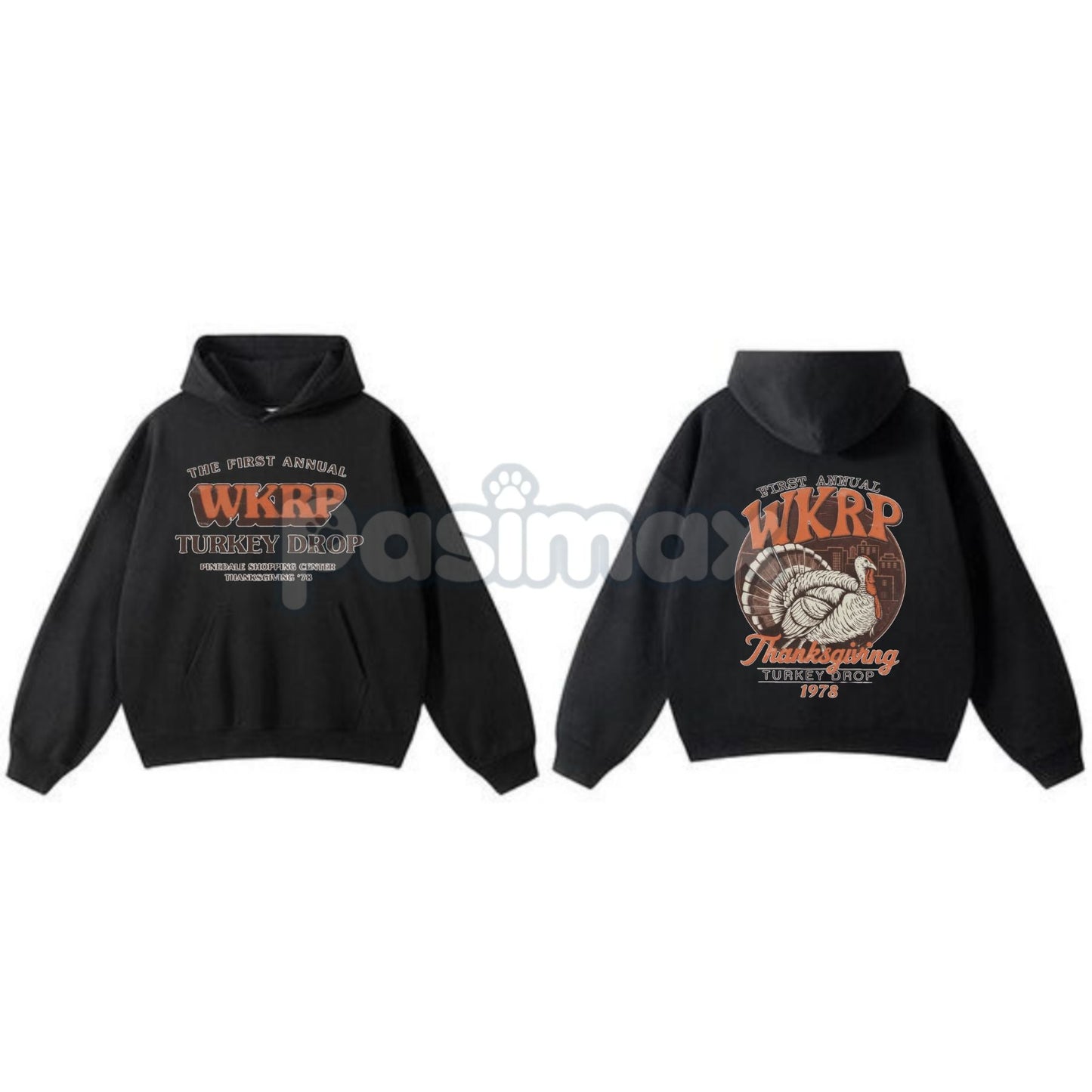 WKRP Turkey Drop 1978 Hoodie – Inaugural Thanksgiving Pullover, Cincinnati Sitcom Nostalgia