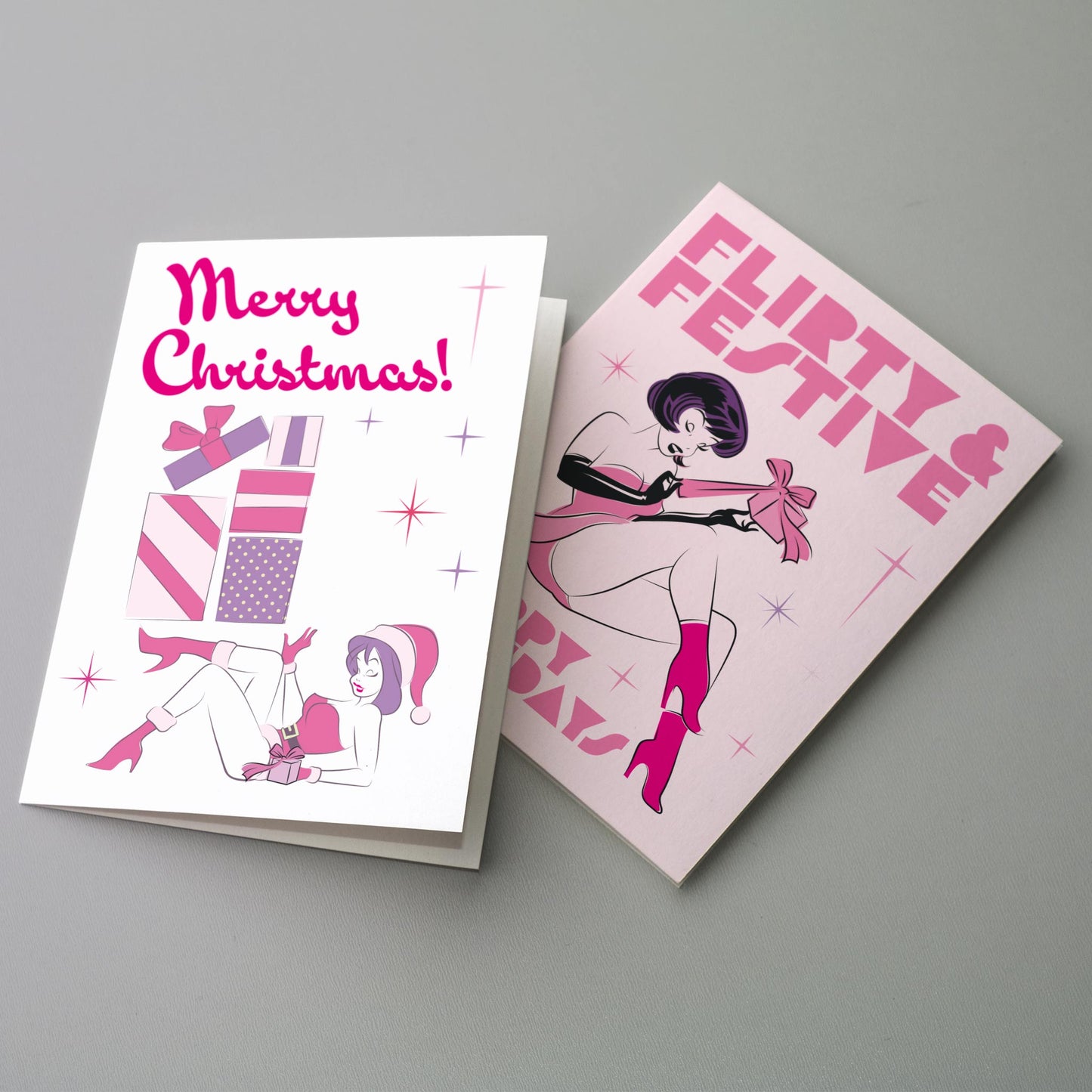 Pinup Vintage Christmas Cards, Set of 24