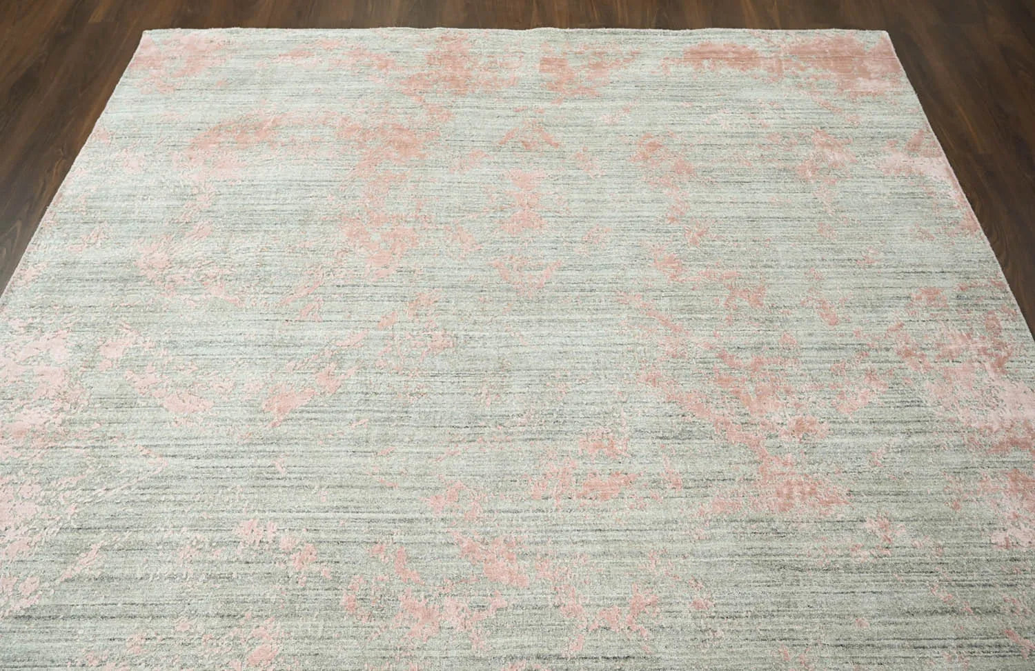 Multi Size Gray, Blush Hand Knotted Turkish Oushak Wool/Bamboo Silk Transitional Oriental Area Rug-4