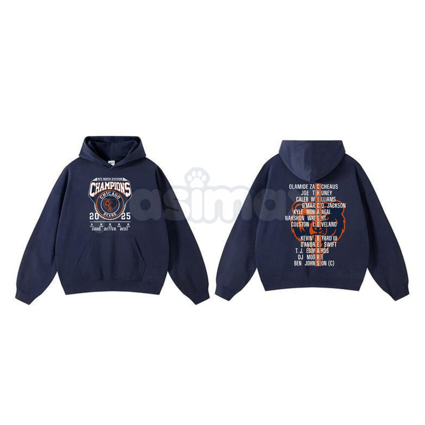 Chicago Bears NFC Champions Vintage Hoodie – Monsters of the Midway Tribute, Retro Football Streetwear, Unisex Pullover