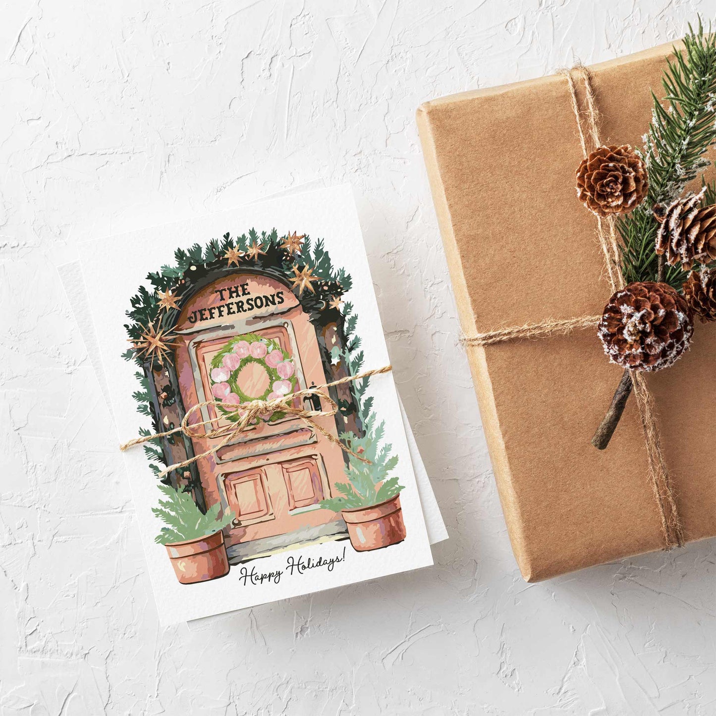 Personalized Family Name Holiday Cards
