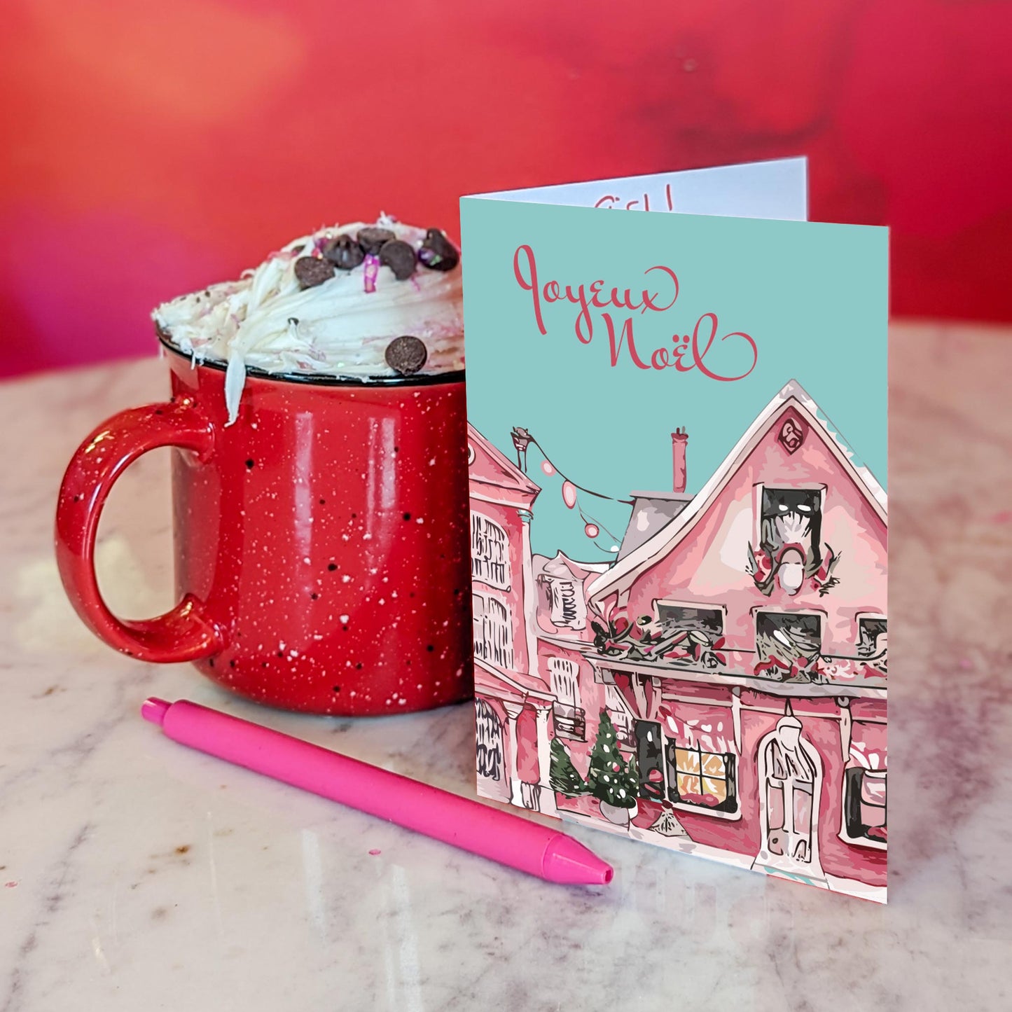 Joyeux Noël French Christmas Cards, Set of 24