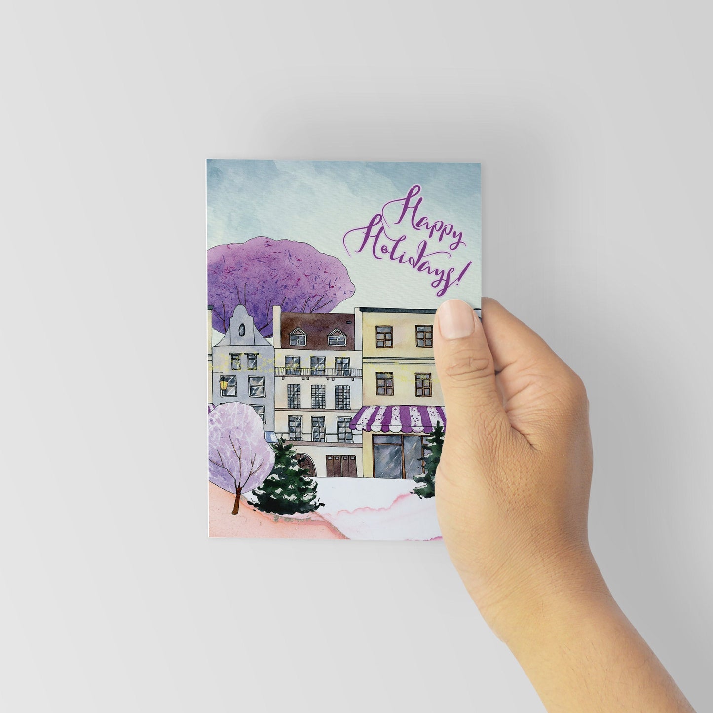 Small Town Holiday Greeting Cards, Set of 24