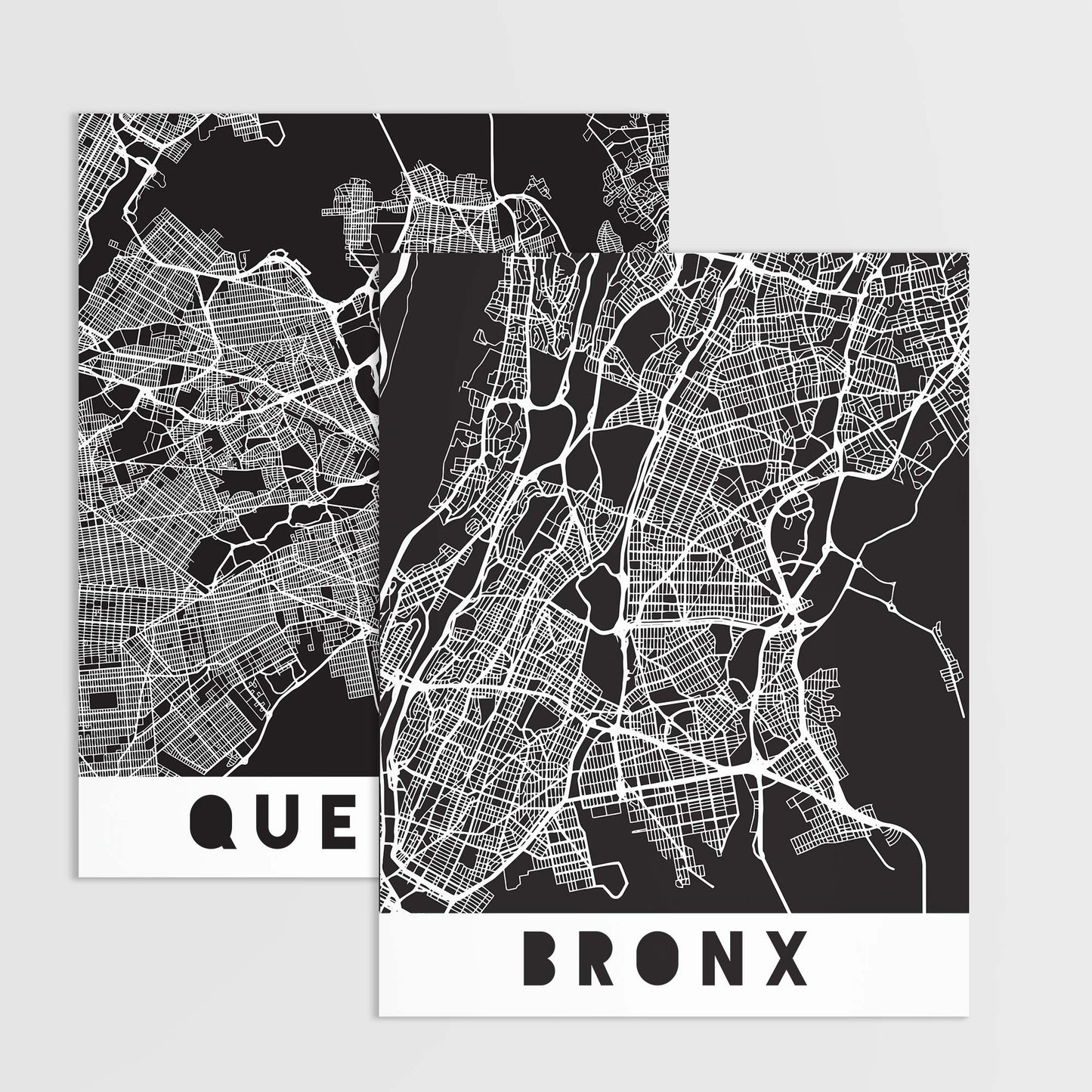 New York City Boroughs Wall Prints, Set of 6
