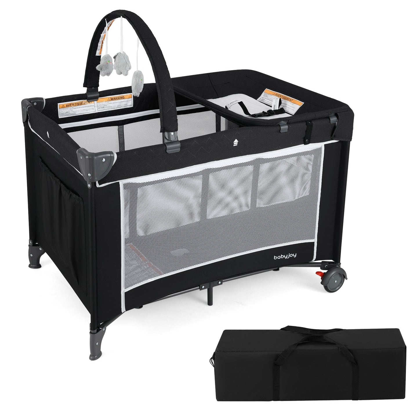 3-in-1 Portable Baby Crib and Playpen with Changing Table