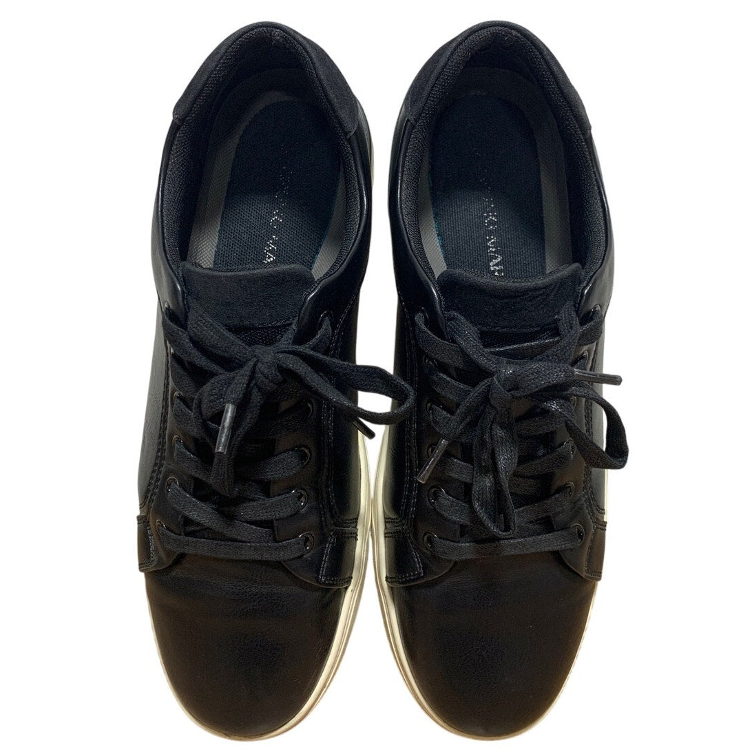Bruno Marc Mens Size 10 Black Sneakers Lace Up Round Closed Toe Low Top Shoes