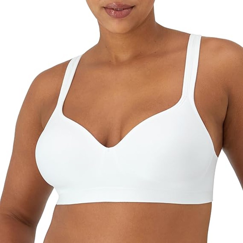 New Bali Womens 34B White Wireless Comfort Revolution Full-Coverage Wirefree Bra