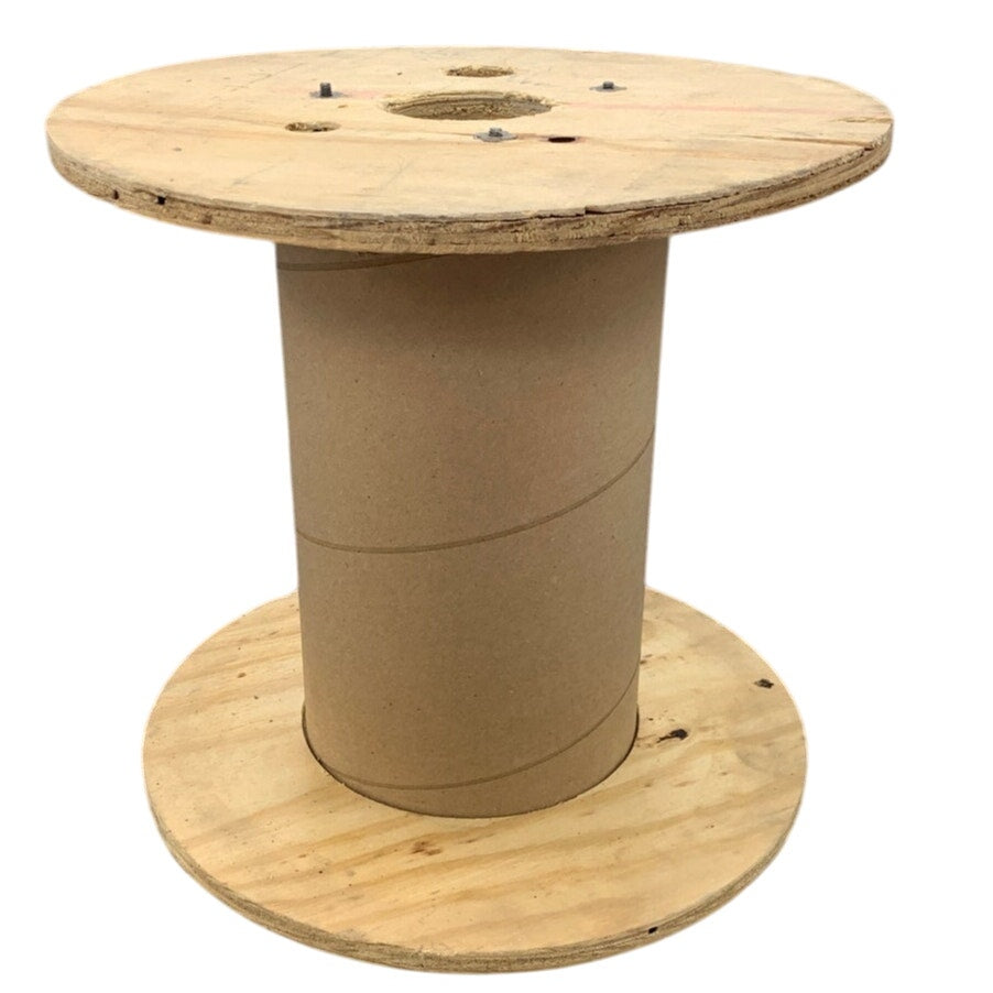Used 15.5" Diameter Wooden Cardboard Center Plywood Spool Craft Supply Decor