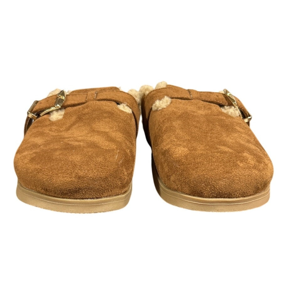 DV by Dolce Vita Womens Size 7 Cognac Brown Sherpa Lined Slide On Clog Shoes