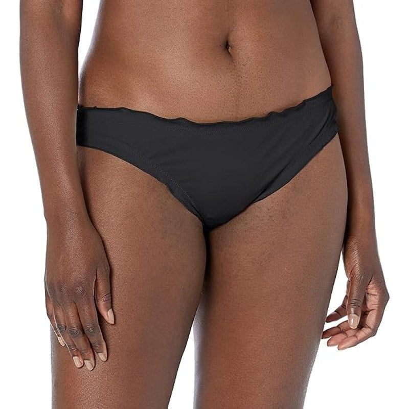 New Smart & Sexy Women's Large Black Ruffled Rushed Back Bikini Bottoms ONLY