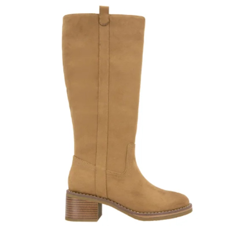 New In Box Kensie Womens Size 7.5 Brown Faux Suede Naya Knee High Zip Up Boots