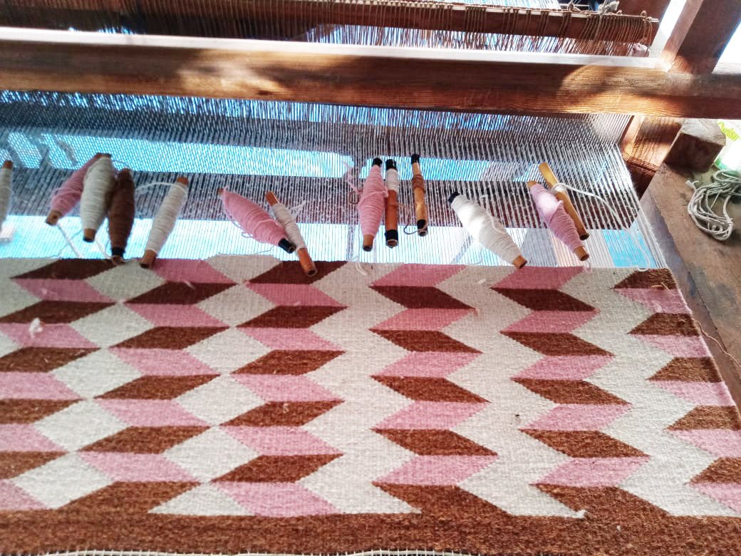 Teo Rug in Umber/Pink