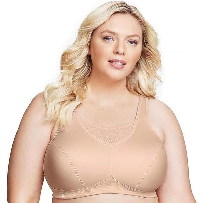 New Glamorise Womens 50F Cafe Full Figure Wire Free No Bounce Sports Bra