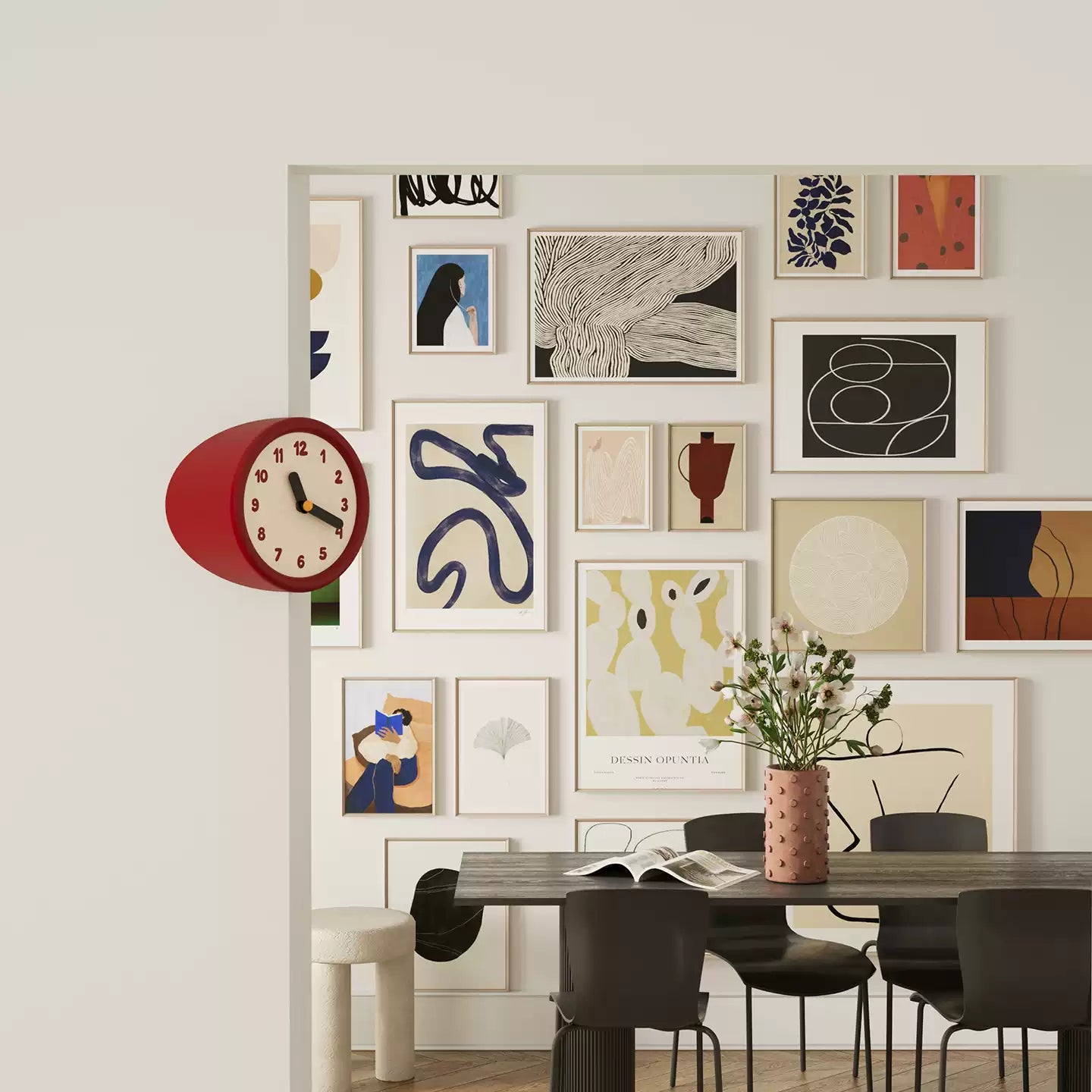 Red Corner Clock-3