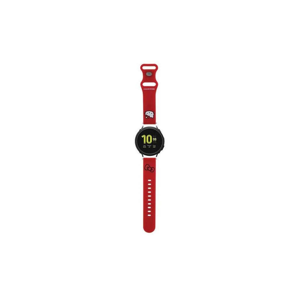 Hello Kitty Universal Strap pánt HKUWMSCHBLR Silicone Kitty Head 20mm piros (307190)-0