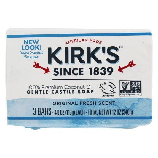 Bungalow Fresh Breeze Soap Bars Set of 3 Authentic Kirk's Castle Original Fragrance Gift Pack
