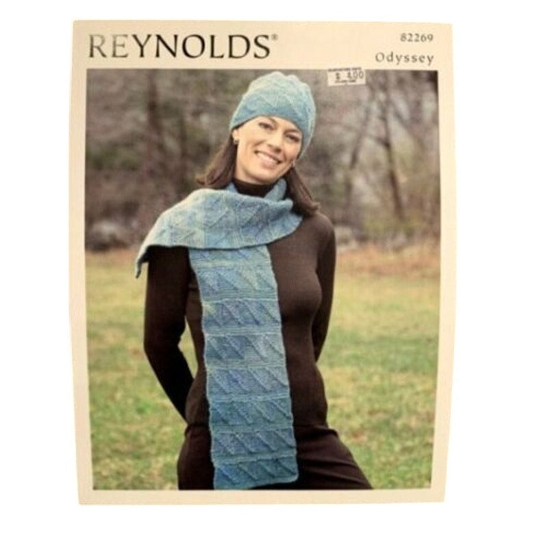 New Reynolds Yarns Odyssey 82269 Dominoe Scarf & Hat Knitting Pattern