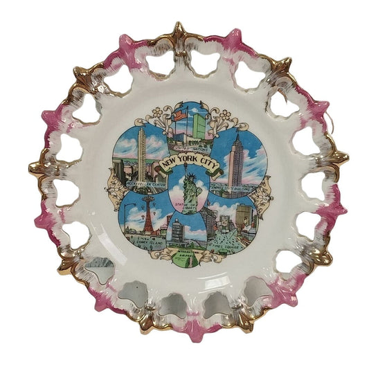 Vintage New York City Coney United Nations Time Square China Collectible Plate