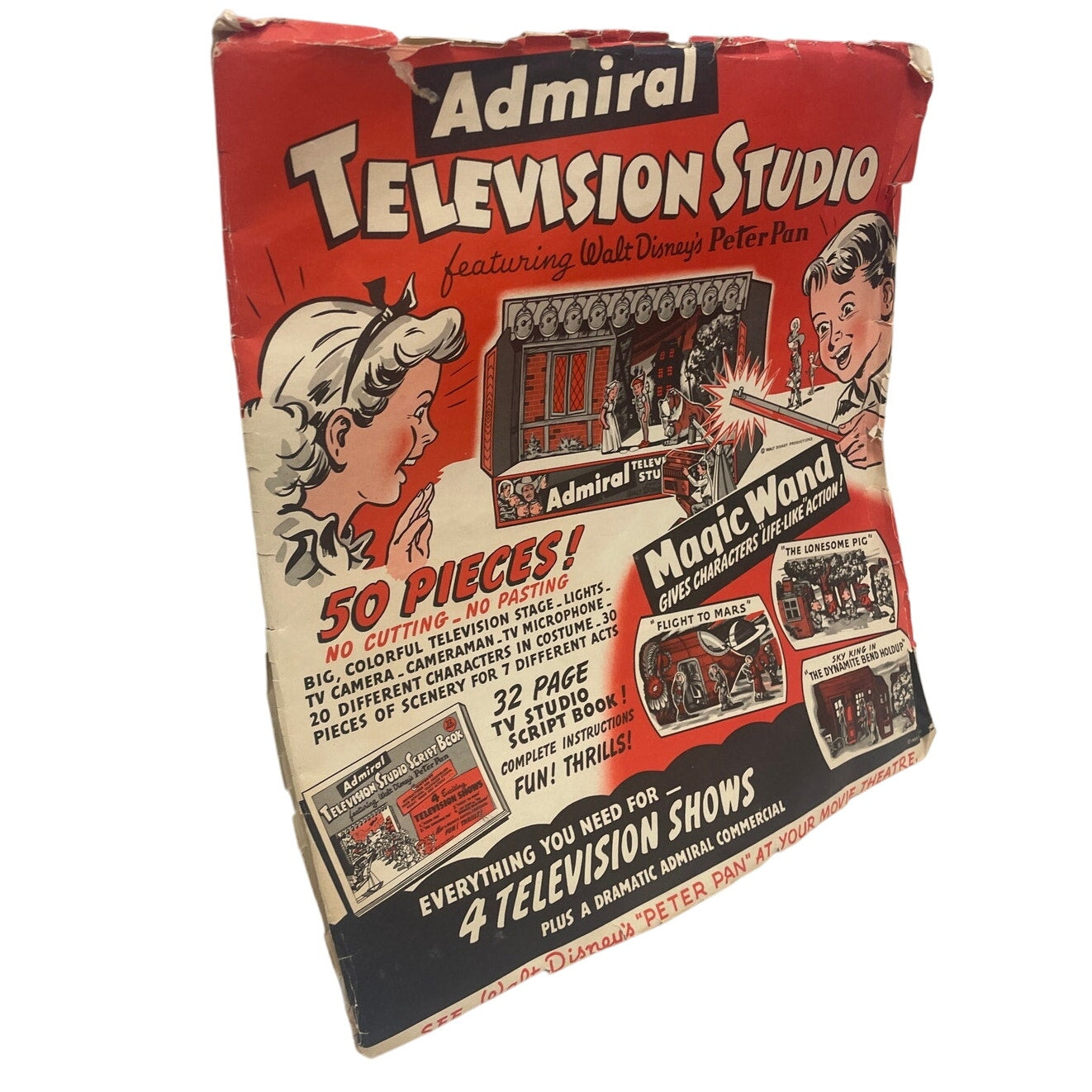Vintage 1953 Admiral Television Studio Walt Disney Peter Pan 50PC Stage Play Set