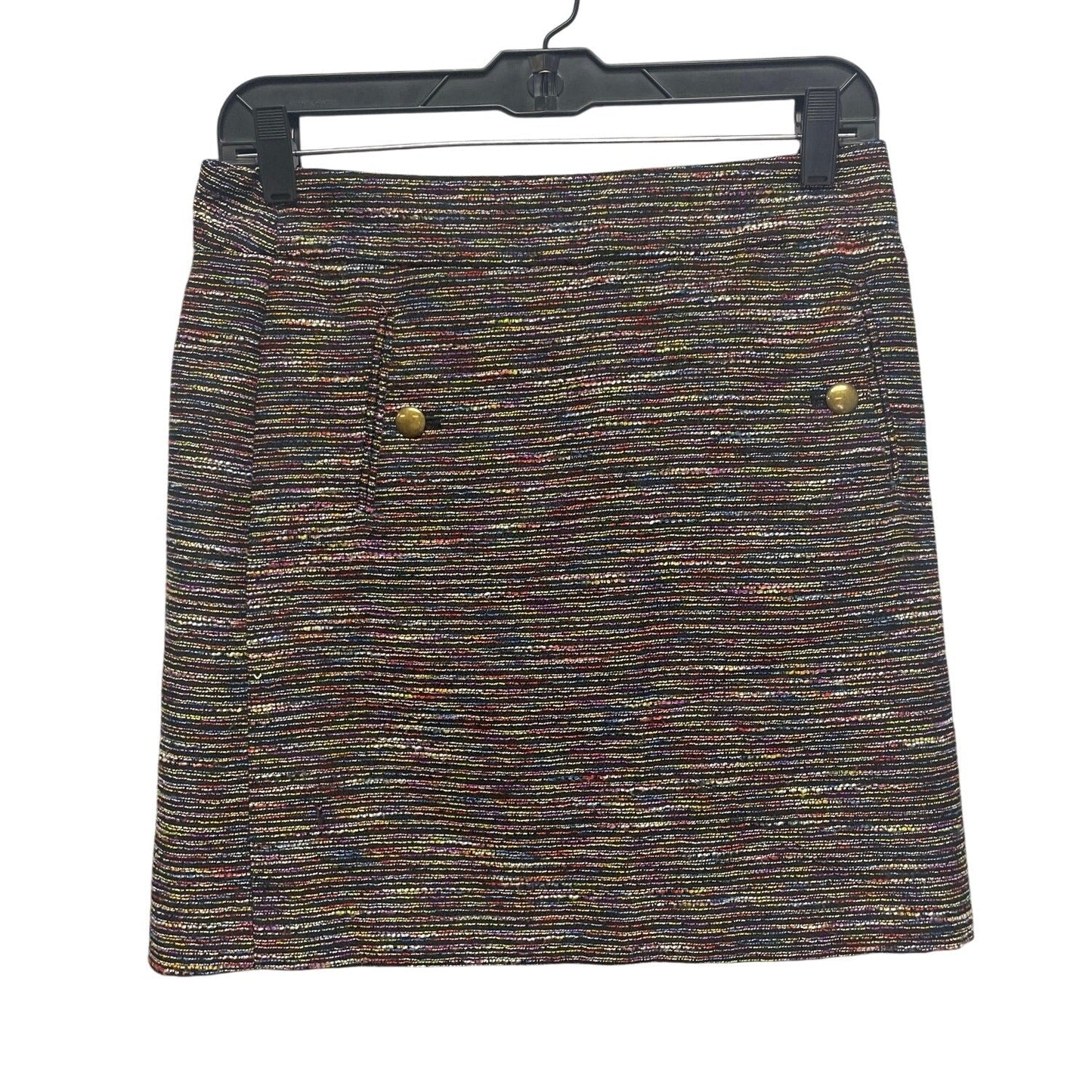 LOFT Womens Size 0 Color Slub Polyester Blend Lined Career Short Pencil Skirt