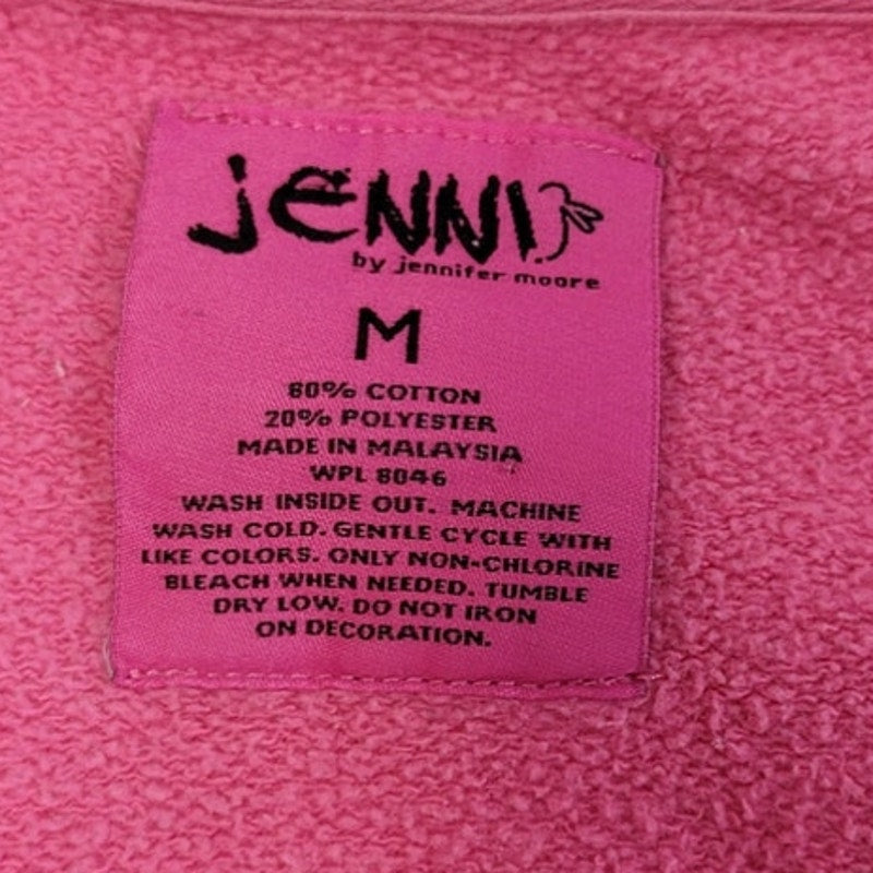 Jenni Juniors Medium PolyCotton Peace Stars Long Sleeve Full Zip Hooded Jacket