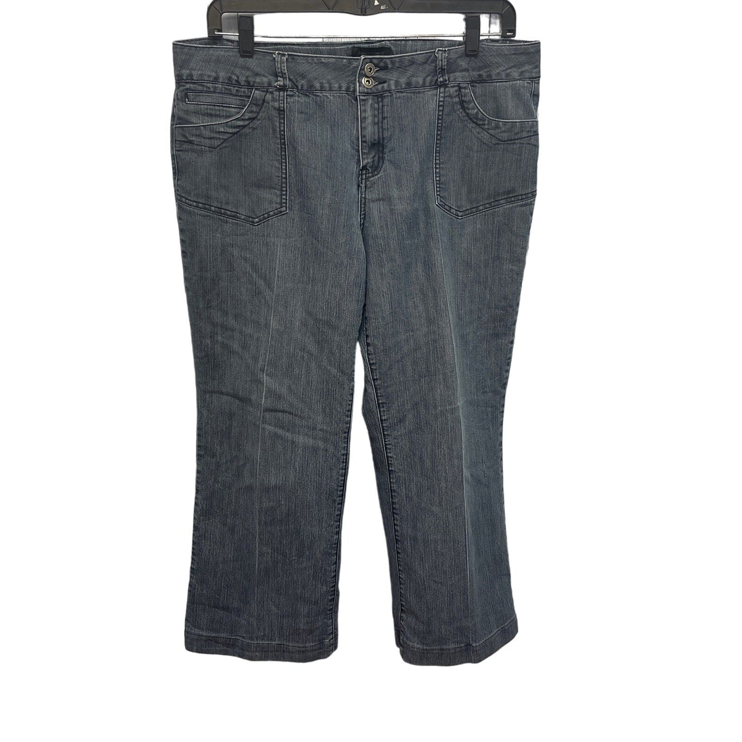 Ashley Stewart Size 18W Medium Wash Straight Leg Stretch Cotton Denim Blue Jeans