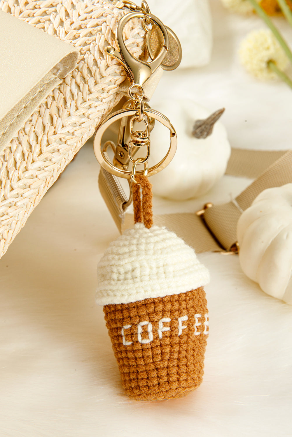 Lily Crochet Coffee Pendent Keychain-1