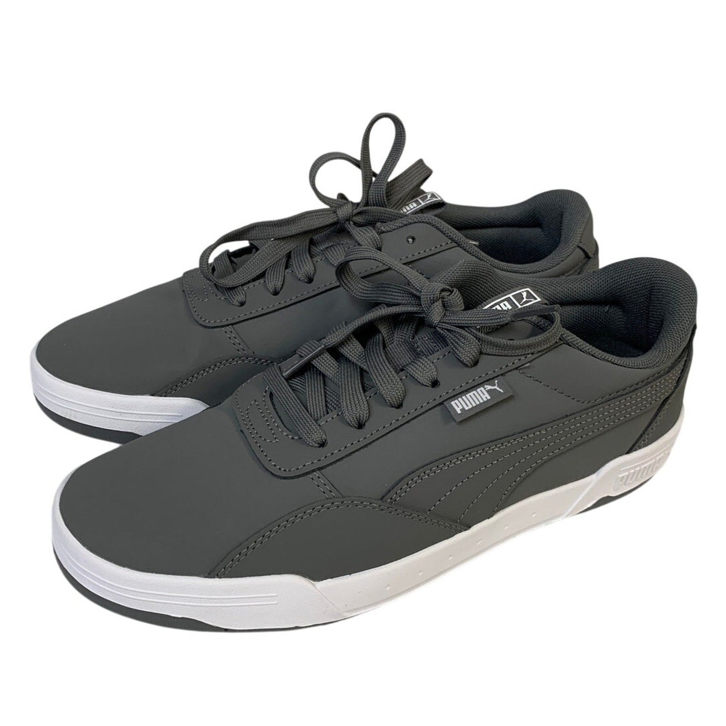New In Box PUMA Mens Size 10.5 Gray Faux Leather SoftFoam+ Skate Sneaker Shoes