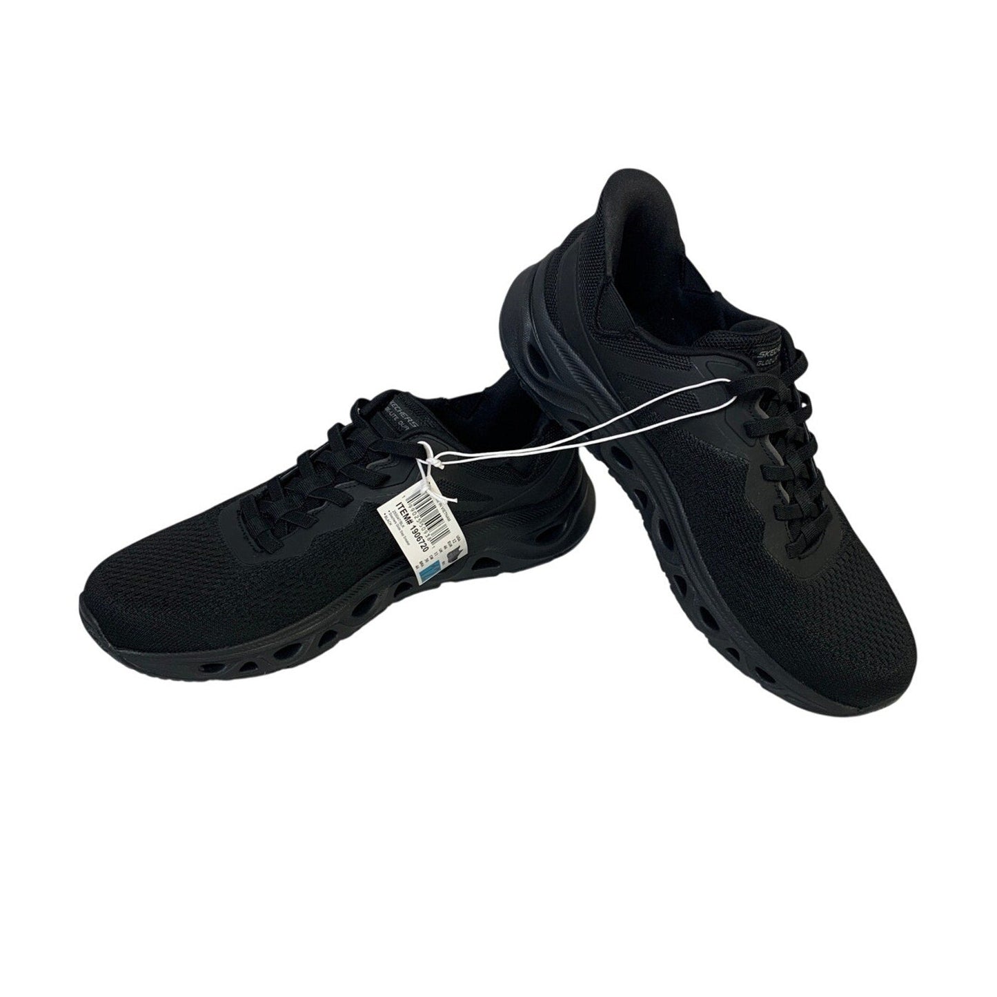 New In Box Skechers Mens Size 9.5 Black Mesh Hands Free Swift Fit Athletic Shoes