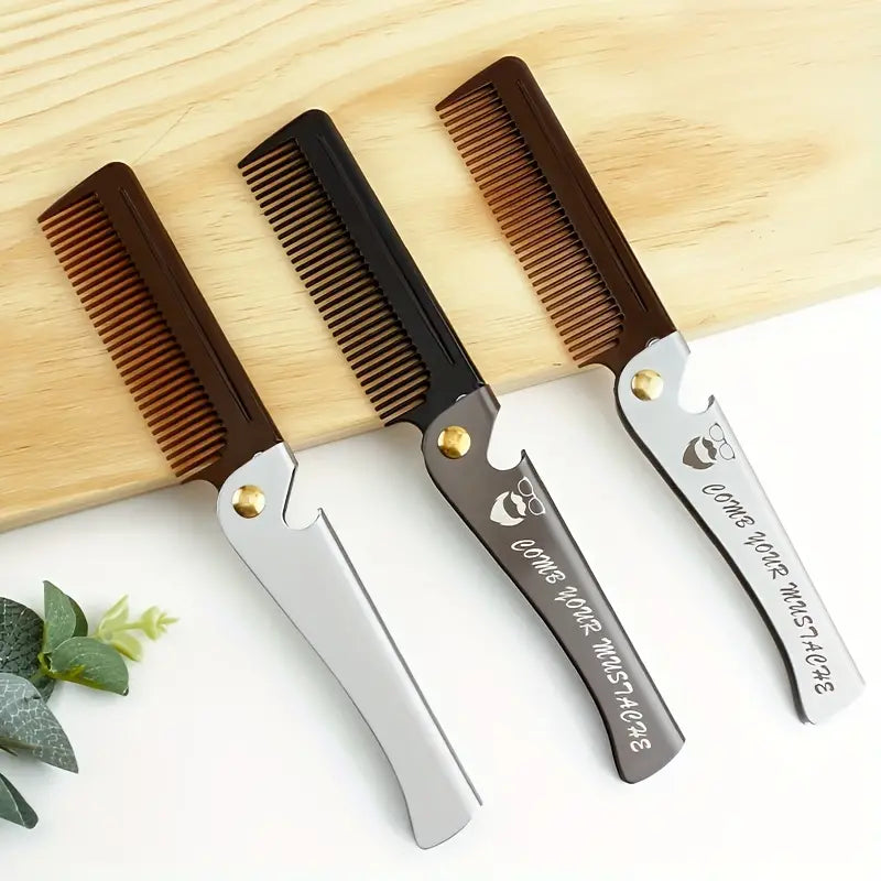 Portable Stainless Steel Beard Comb and Bottle Opener