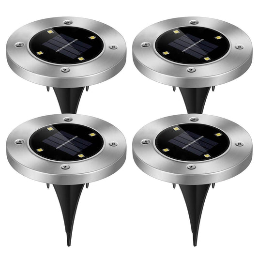 4-Pieces: Solar Waterproof Ground Light
