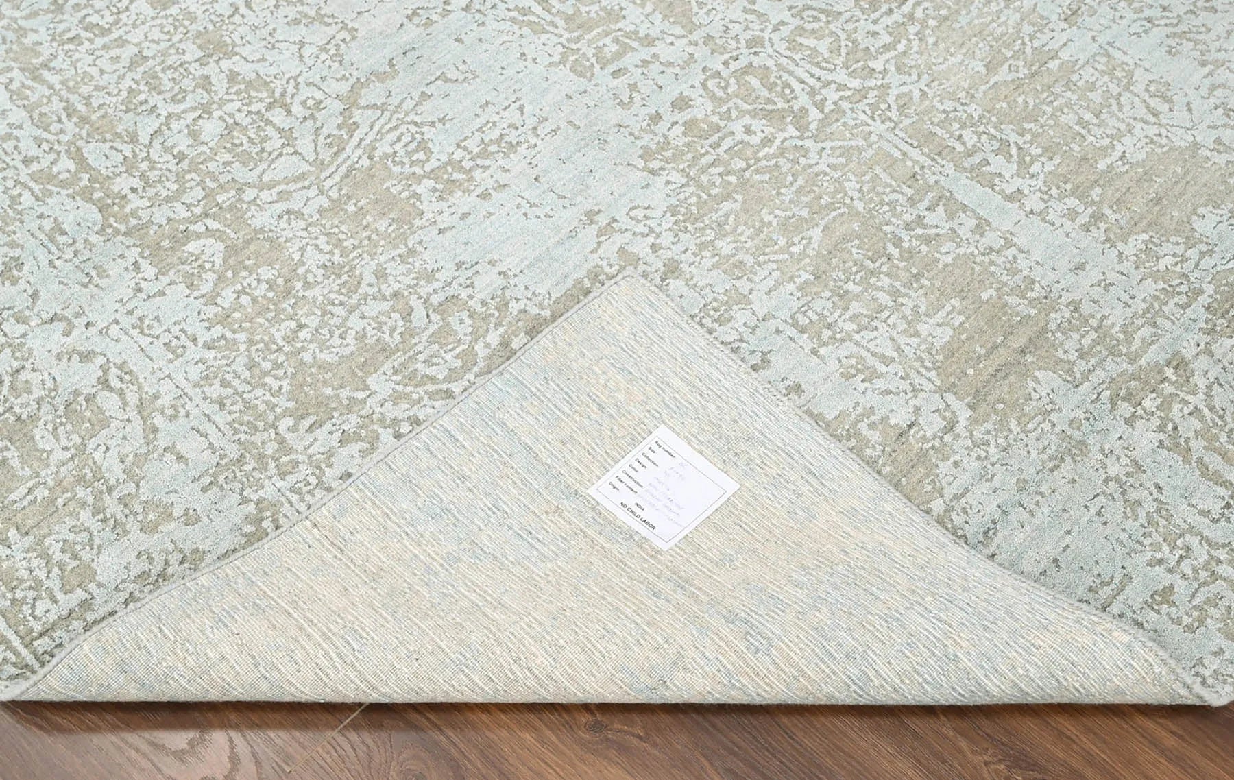 8x10 Blue, Gray Hand Knotted 100% Wool Transitional Oriental Area Rug-2